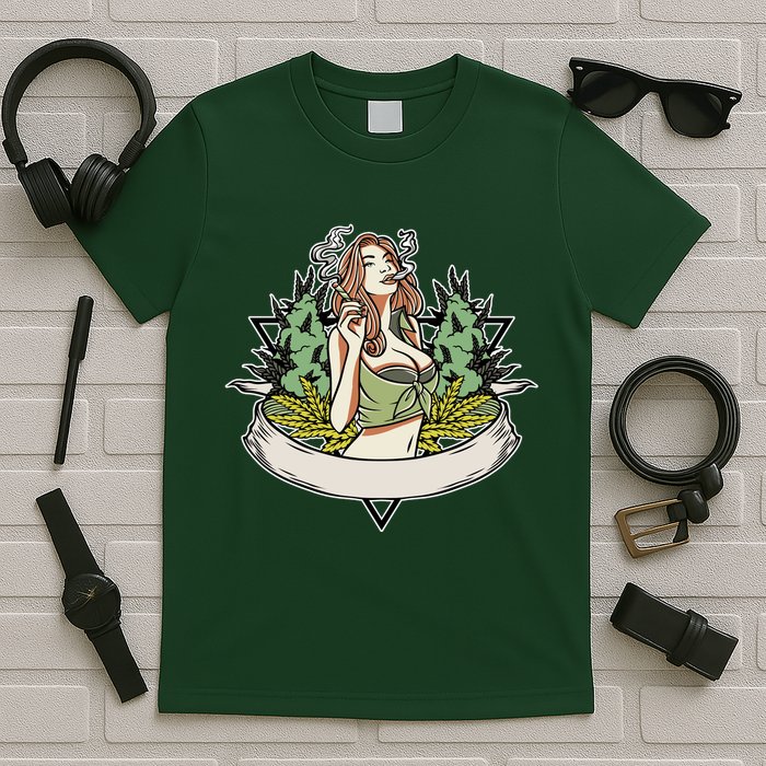 Cannabis Lady Smoking Pot T-Shirt