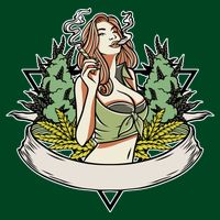 Cannabis Lady Smoking Pot T-Shirt