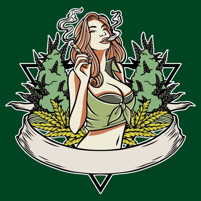 Cannabis Lady Smoking Pot T-Shirt
