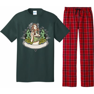 Cannabis Lady Smoking Pot Pajama Set