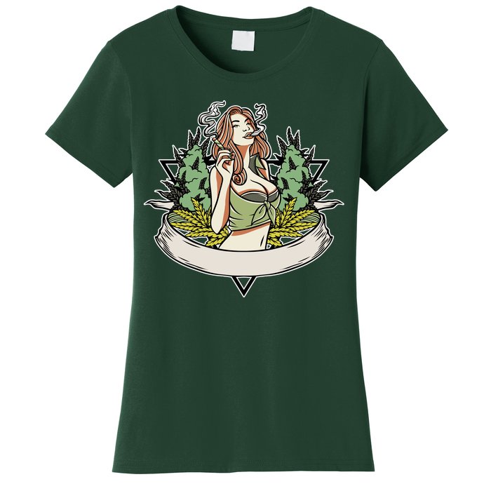 Cannabis Lady Smoking Pot Women's T-Shirt