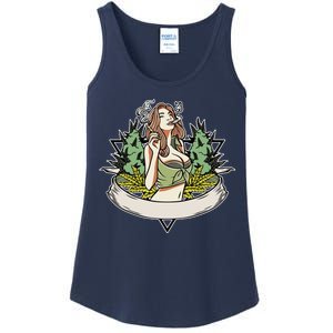 Cannabis Lady Smoking Pot Ladies Essential Tank