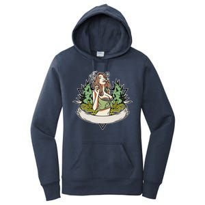 Cannabis Lady Smoking Pot Women's Pullover Hoodie