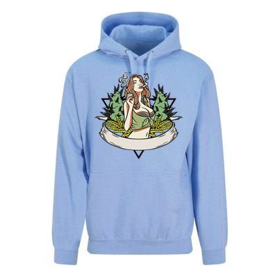 Cannabis Lady Smoking Pot Unisex Surf Hoodie