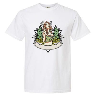 Cannabis Lady Smoking Pot Garment-Dyed Heavyweight T-Shirt