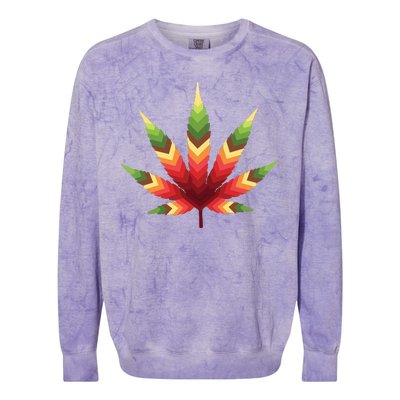 Cannabis Leaf Colorblast Crewneck Sweatshirt