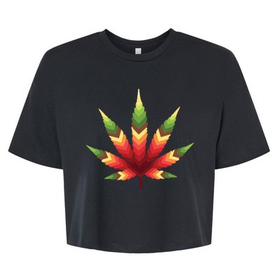 Cannabis Leaf Bella+Canvas Jersey Crop Tee