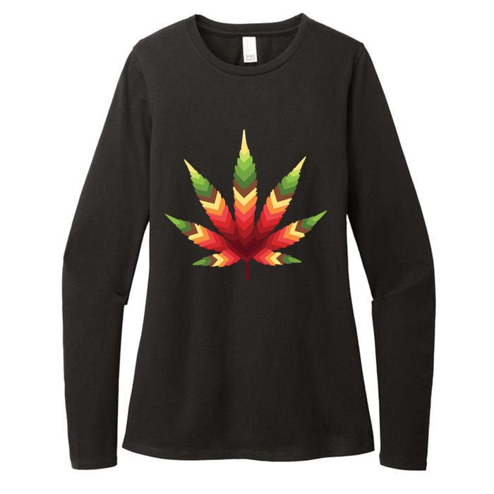 Cannabis Leaf Womens CVC Long Sleeve Shirt