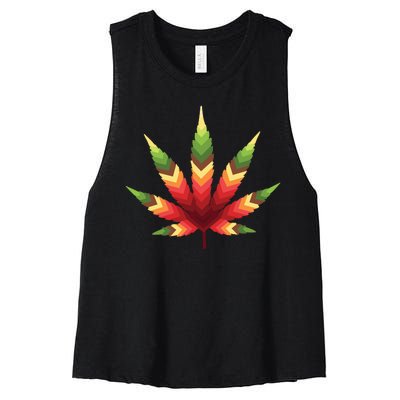 Cannabis Leaf Women's Racerback Cropped Tank