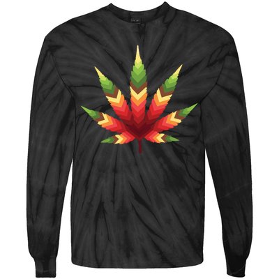 Cannabis Leaf Tie-Dye Long Sleeve Shirt