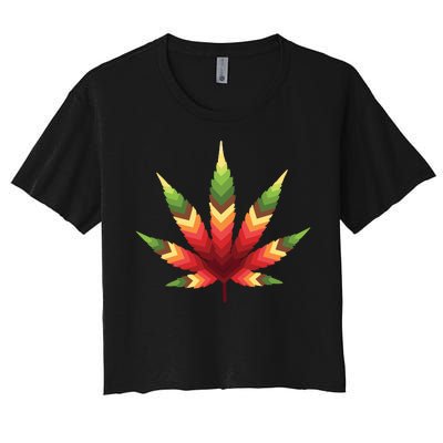 Cannabis Leaf Women's Crop Top Tee