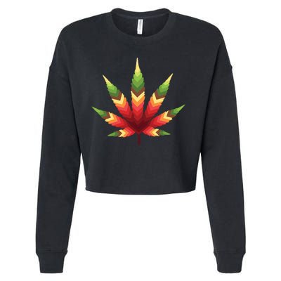 Cannabis Leaf Cropped Pullover Crew