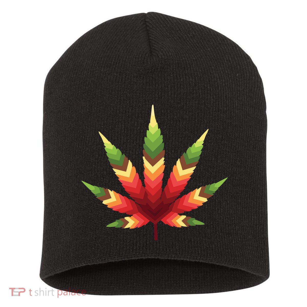 Cannabis Leaf Short Acrylic Beanie