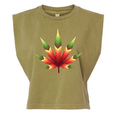 Cannabis Leaf Garment-Dyed Women's Muscle Tee