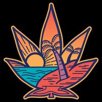 Cannabis Leaf Beach 7-Panel Snapback Hat