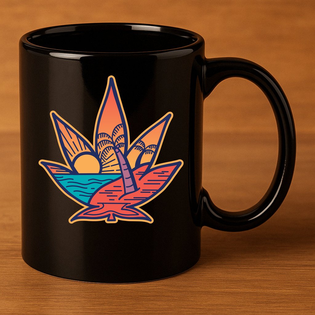 Cannabis Leaf Beach 11oz C Handle Ceramic Mug