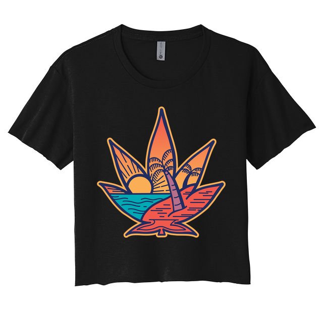 Cannabis Leaf Beach Crop Top