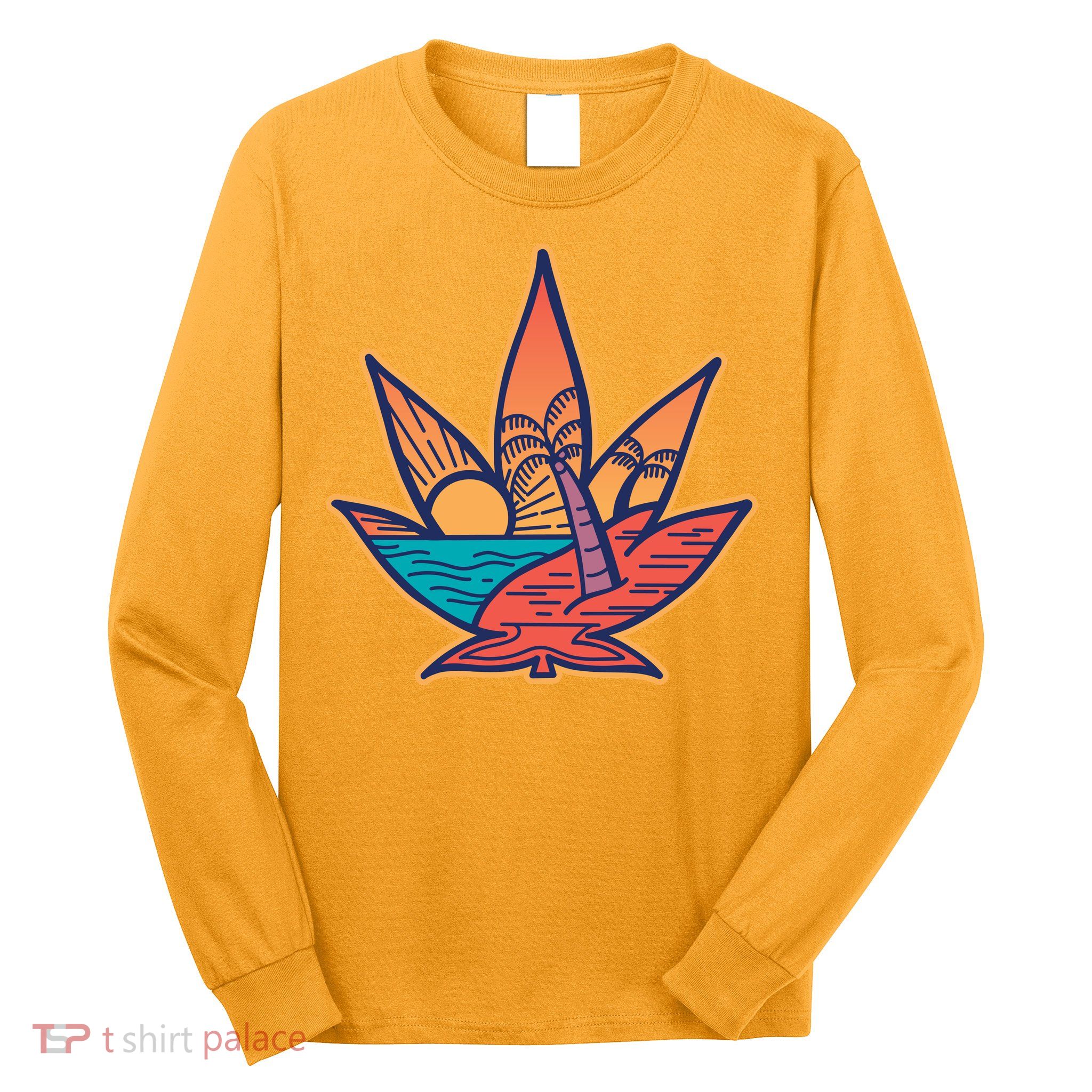 Cannabis Leaf Beach Long Sleeve Shirt
