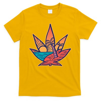 Cannabis Leaf Beach T-Shirt