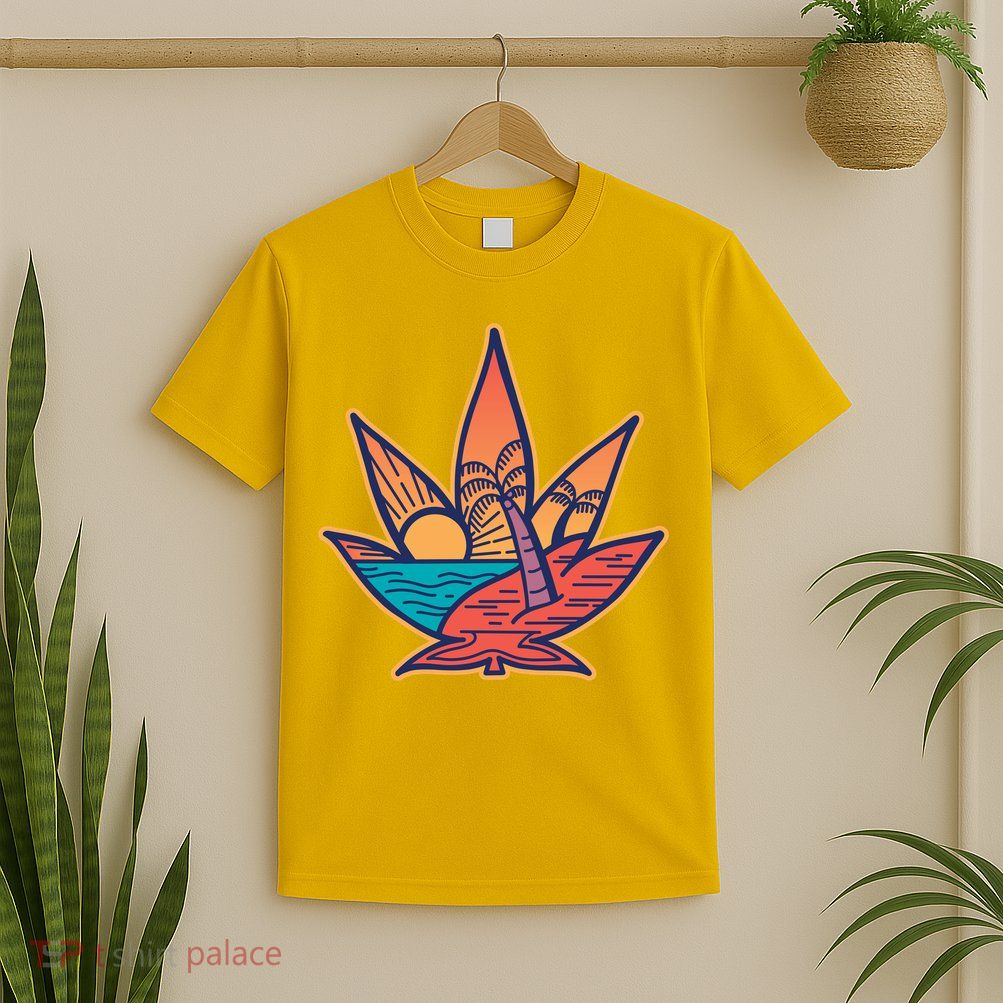 Cannabis Leaf Beach T-Shirt