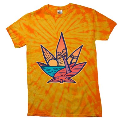 Cannabis Leaf Beach Tie-Dye T-Shirt