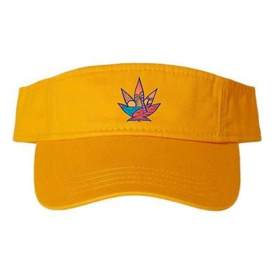 Cannabis Leaf Beach Valucap Bio-Washed Visor