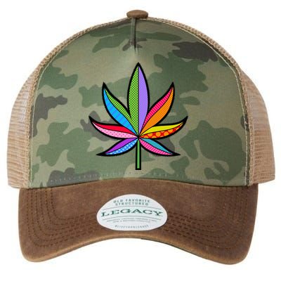 Cannabis Leaf Colorful Patterns Weed Legacy Tie Dye Trucker Hat