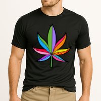 Cannabis Leaf Colorful Patterns Weed Performance Shirt