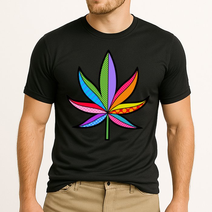 Cannabis Leaf Colorful Patterns Weed Performance Shirt