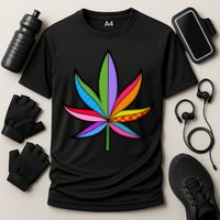 Cannabis Leaf Colorful Patterns Weed Performance Shirt