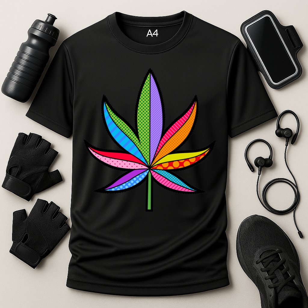 Cannabis Leaf Colorful Patterns Weed Performance Shirt