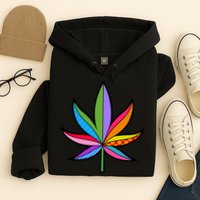 Cannabis Leaf Colorful Patterns Weed Hoodie