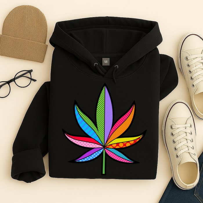 Cannabis Leaf Colorful Patterns Weed Hoodie