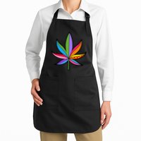 Cannabis Leaf Colorful Patterns Weed Apron