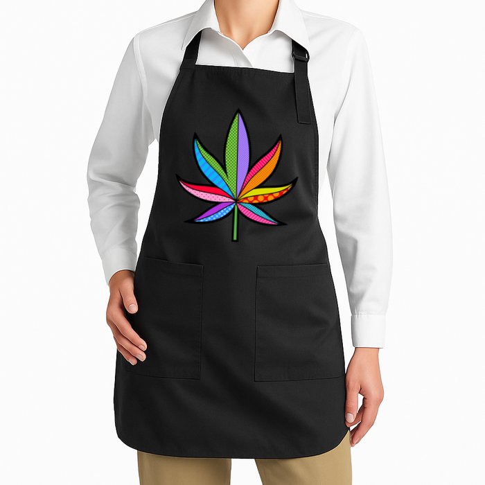 Cannabis Leaf Colorful Patterns Weed Apron