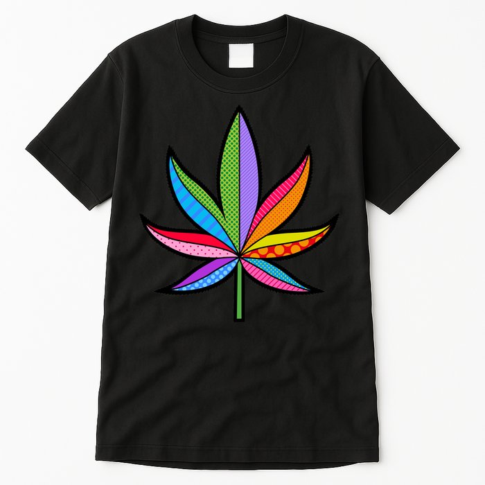 Cannabis Leaf Colorful Patterns Weed Tall T-Shirt