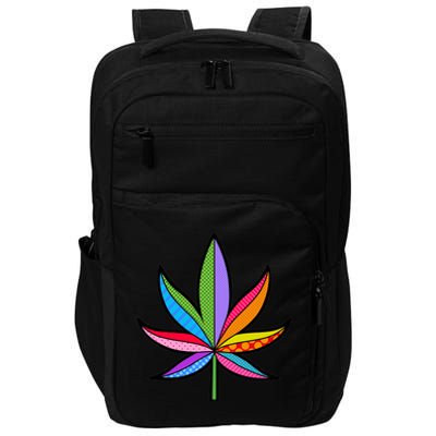 Cannabis Leaf Colorful Patterns Weed Impact Tech Backpack