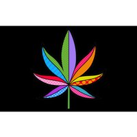 Cannabis Leaf Colorful Patterns Weed Bumper Sticker