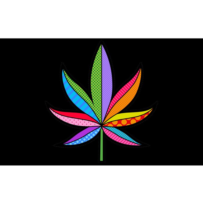 Cannabis Leaf Colorful Patterns Weed Bumper Sticker