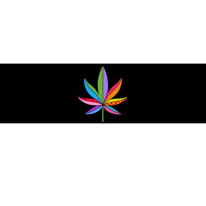 Cannabis Leaf Colorful Patterns Weed Bumper Sticker