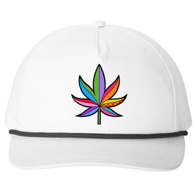 Cannabis Leaf Colorful Patterns Weed Snapback Five-Panel Rope Hat