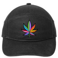 Cannabis Leaf Colorful Patterns Weed 7-Panel Snapback Hat