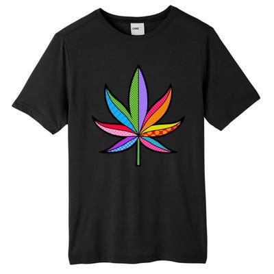 Cannabis Leaf Colorful Patterns Weed Tall Fusion ChromaSoft Performance T-Shirt