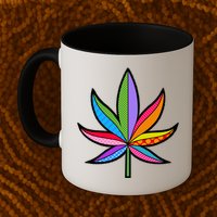 Cannabis Leaf Colorful Patterns Weed Mug