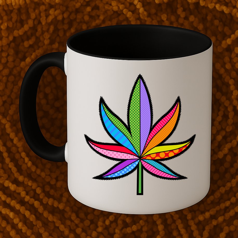 Cannabis Leaf Colorful Patterns Weed Mug