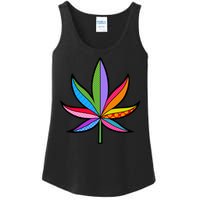 Cannabis Leaf Colorful Patterns Weed Ladies Essential Tank