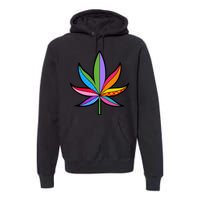 Cannabis Leaf Colorful Patterns Weed Premium Hoodie