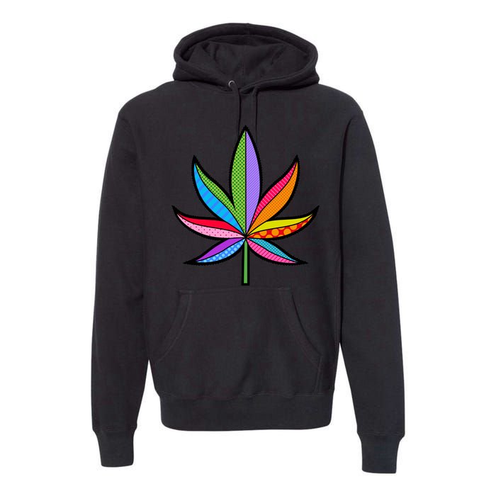 Cannabis Leaf Colorful Patterns Weed Premium Hoodie