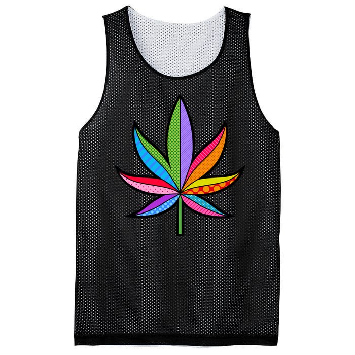 Cannabis Leaf Colorful Patterns Weed Mesh Reversible Basketball Jersey Tank