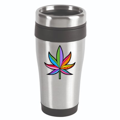 Cannabis Leaf Colorful Patterns Weed 16oz Travel Tumbler